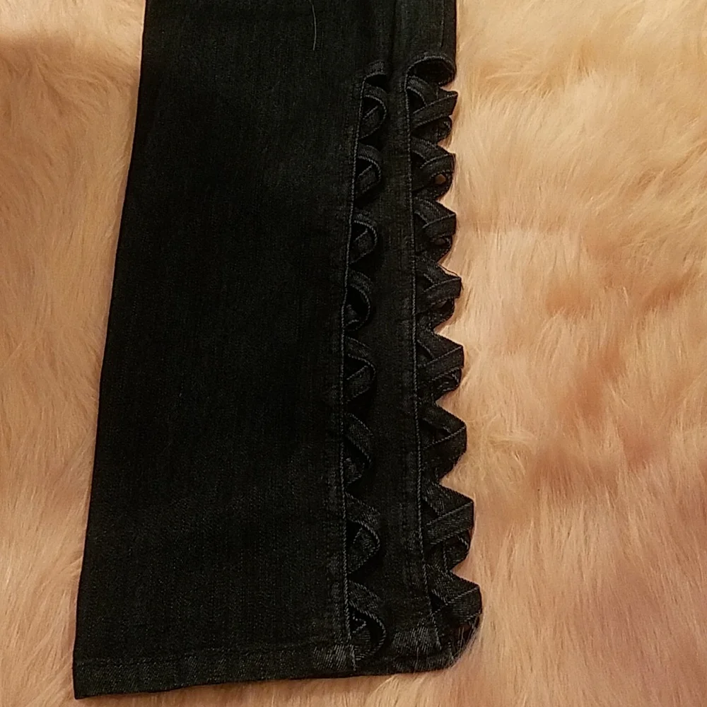 BLACK CRYSTAL BLUE JEANS - Picture 8 of 9